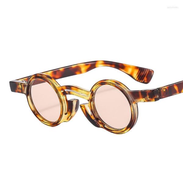 Occhiali da sole Punk Small Round Uomo Donna Design unico Vintage Steampunk Hip Hop Occhiali da sole femminili Shades Oculos