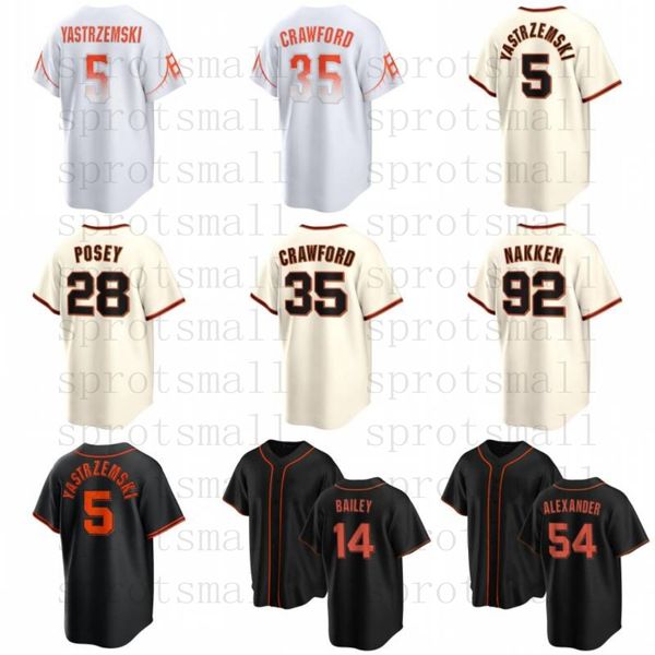 Benutzerdefinierte Herren Damen Jugend Giants Baseball Jersey Mike Yastrzemski Brandon Crawford Evan Longoria Joc Pederson Brandon Belt Buster Posey Will Clark Shirt