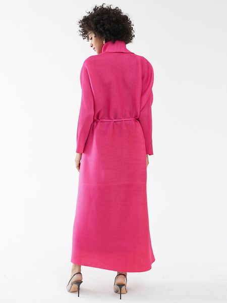 Платье Miyake, плиссированный кардиган с длинными рукавами, плащи с поясом, женское лето 2023, дизайнерская мода в Дубае, одежда больших размеров