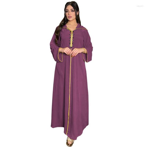 Ethnische Kleidung Mq002 Naher Osten Muslimische Robe Diamantbandkleid Abaya Dubai Damen formelle Anlässe Kleider Khimar Jellabiya