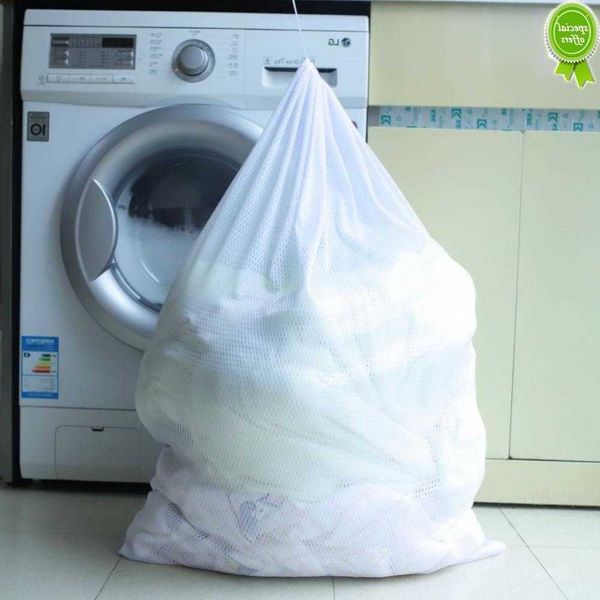 Saco de malha grande para lavar roupa com cordão organizador de rede sutiã sujo meias roupa íntima armazenamento de sapato máquina de lavar capa roupas