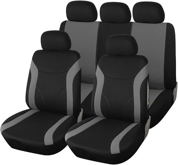 Autositzbezüge aus Polyester für Vorder- und Rückseite, kompatibel mit 90 % der Fahrzeuge, Limousine, SUV, LKW, Mini-Van, Auto