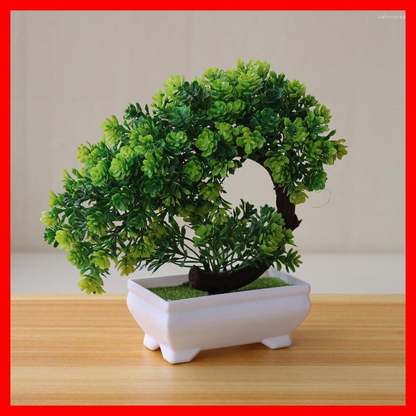 Fiori decorativi Pianta artificiale Desktop in vaso Bonsai Albero Fiore finto Ornamento in miniatura Simulazione interna