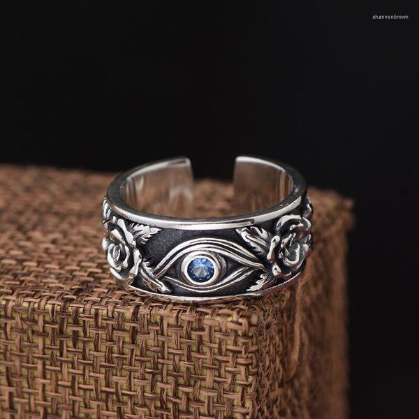 Cluster Rings Anel Masculino Hip Hop Horus Eye Of God Personalidade Retrô Tendência Único Aberto