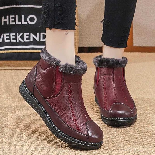 Schnee Stiefel Frauen Plüsch Damen Schuhe Slip Auf Plattform Frauen Schuhe Punk Wasserdichte Stiefeletten Weiche Winter Frau Stiefel Mujer l230704