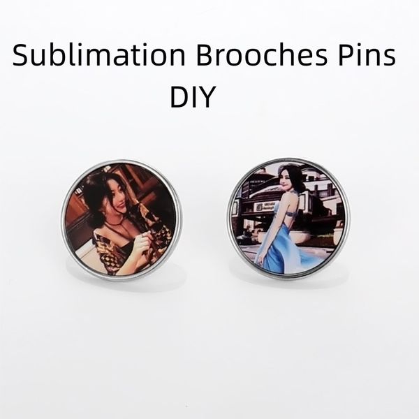 DIY Сублимация пустые броши Pins Персонализированные кнопки Значок ювелирные украшения подарки тепловая передача Значок лаком