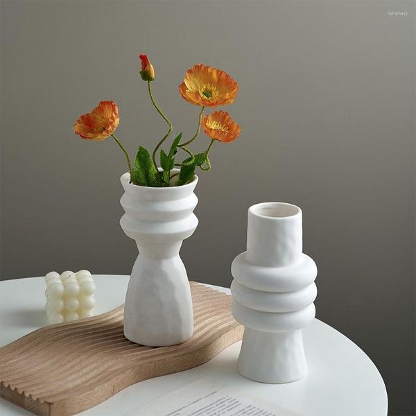 Vasos Nórdicos Decoração de Casa Abstrato Oficial Vaso de Flores Arte Acessórios de Mesa Moderno Vaso de Cerâmica Decoração de Quarto Ornamento Presente