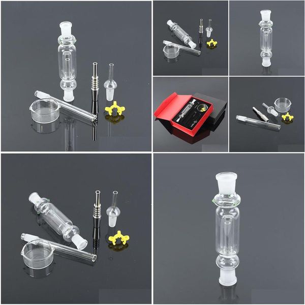 Tubi di fumo Collezionisti di nettare Set con narghilè senza tetto Tai Nail 10Mm 14Mm 18Mm Nector Collector Water Recycler Oil Rigs Mini Glas Dhlzv