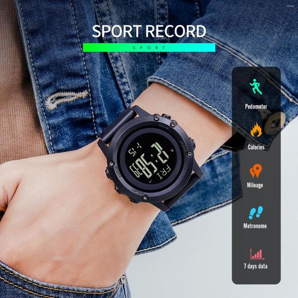 Нарученные часы Skmei военные спортивные мужские часы с двойным временем обратный отсчет Compass погоды цифровые наручные часы для мужчин.