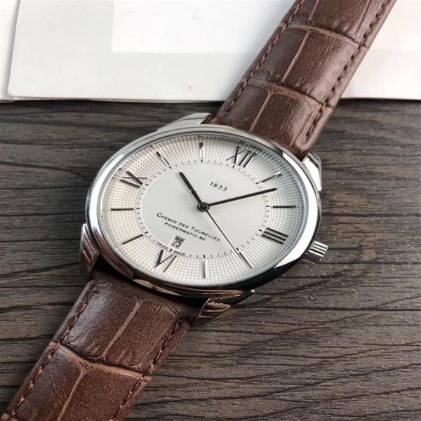 2020 novos relógios masculinos de luxo relógios de quartzo designer relógios TS 1853 pulseira de couro de marca com função de calendário moda masculina accesso2565