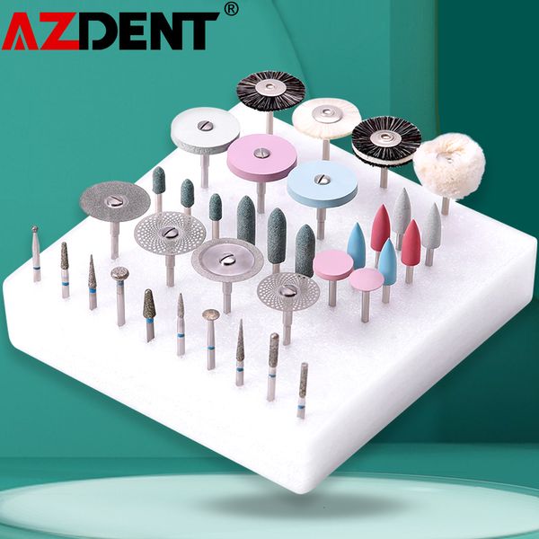 Conjunto de Manicure para Unhas 1 Caixa Total 35 Pcs Caixa Azdent Dental Lab Polimento Kit Cerâmica Porcelana Moagem Dentista Ferramenta 230712