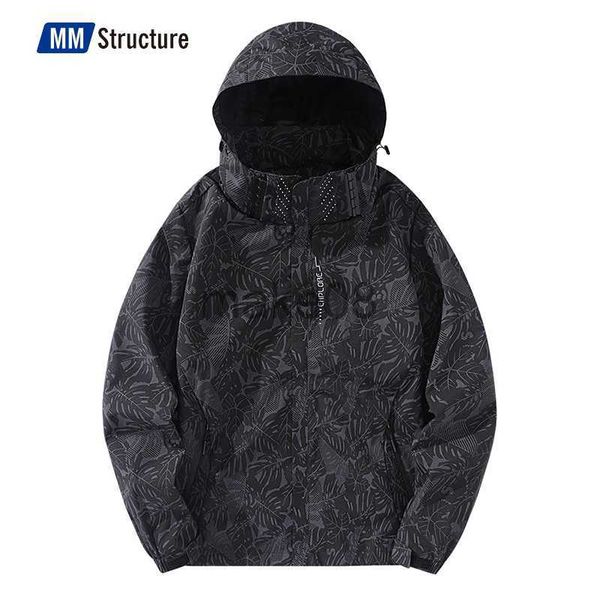 Herrenjacken Herren Frühling Leichte wasserdichte Jacke Regenmantel zum Wandern Reisen mit abnehmbarer Kapuze technische Jacke Windjacke Übergröße J230713