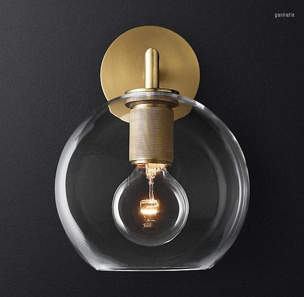 Lampada da parete Post Modern Line Minimalismo Nordic Glass Ball Led Sconce Light Fixtures Bagno Comodino Mirror Lights Loft Decor