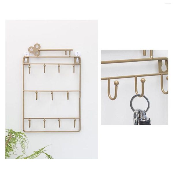 Крюки металлические настенные настенные настенные держатели стойки с 11 крючками декоративные для маски для ключей или дверного гаража