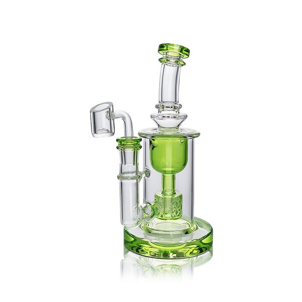 Waxmaid 7.48inch Taurus Incycler Unico seme della vita percolatore trasparente Green dab rig water pipe 14mm Joint Glass Bong Bowl US magazzino ordine al dettaglio spedizione gratuita