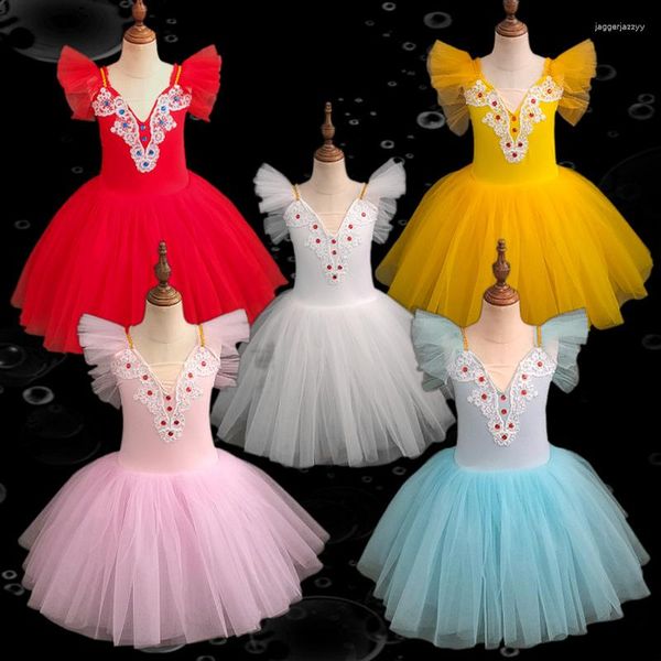 Stage Wear Tutu di balletto romantico blu Body professionale per bambini Costume da spettacolo per adulti per gonne da ragazza