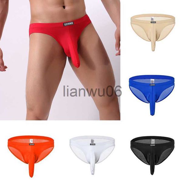 Mutande Mutandine Uomo Sexy Naso Elefante Intimo Slip Homme Moda Solid Ice Seta Mutande LowRise Gay Sexy Mutandine Tronco J230713