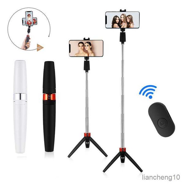 Selfie Monopods 3 In 1 Bluetooth Selfie Stick, Tripod Kablosuz Bluetooth ile Uzatılabilir Cep Telefon Tutucu Smartphone Black R230713 için Uyumlu