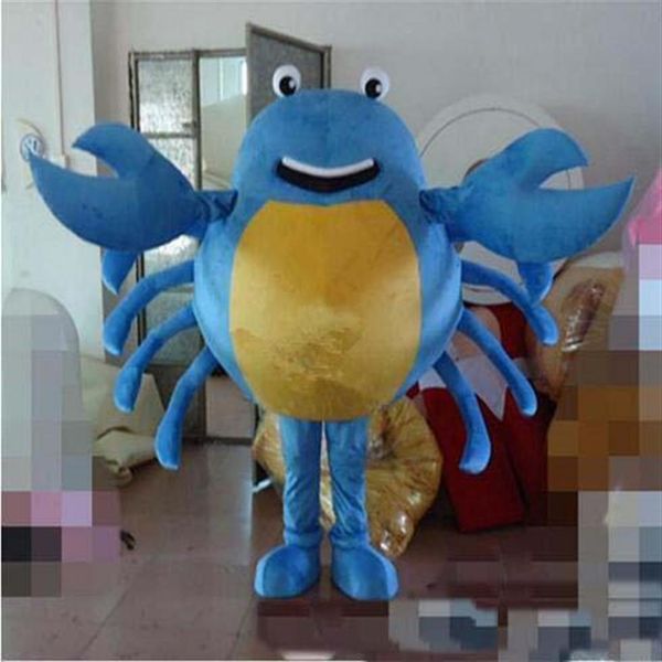 2018 haute qualité adulte mignon marque dessin animé nouveau professionnel Hollawoon bleu crabe mascotte Costume fantaisie Dress346P