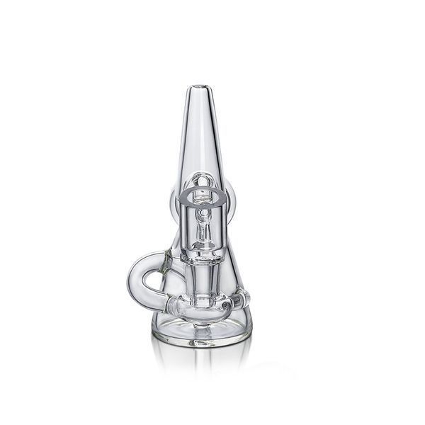 Waxmaid 5.12 -дюймовый очиститель Mini Clear Water Pipe Уникальная диффузированная перколятор с 3 отверстиями кальян стеклянные бонги для нефтяных буров