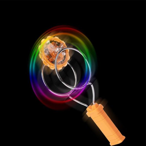 Spinning Top Creative LED Light Luminous Fidget Spinner Magnetic Gyro Wheel Cambia Hand Golw in the Dark Stress Relief Toys para niños 230713
