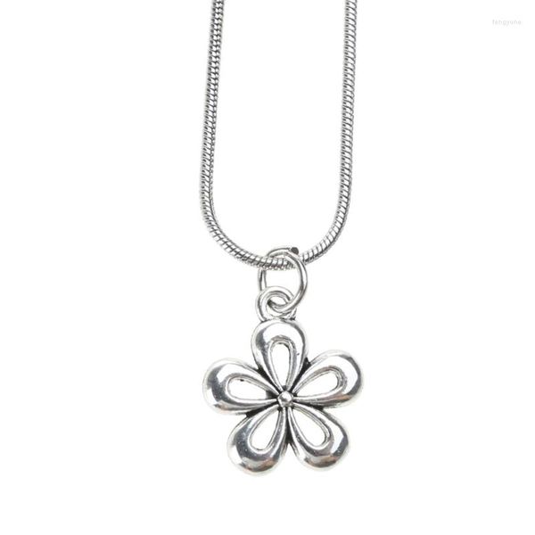 Collane con ciondolo Girasole ciondola orecchini pendenti collana per donna cinque petali-fiore orecchino catena clavicola set di gioielli regalo