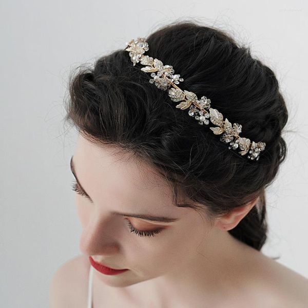 Headpieces Fashion Flower Crystal Headbands Para Mulheres Acessórios de Cabelo Casamento Coroa Nupcial Jóias Festa Noiva Headpiece Presente