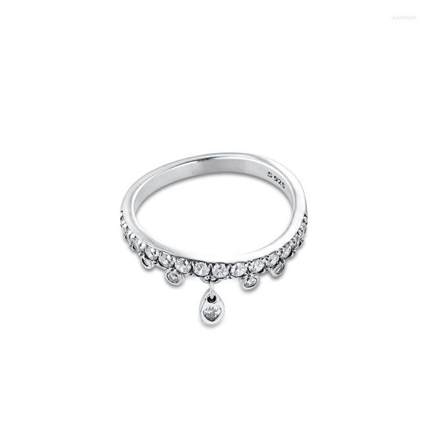 Кластерные кольца подлинное 925 серебряное серебро для женщин люстры капель