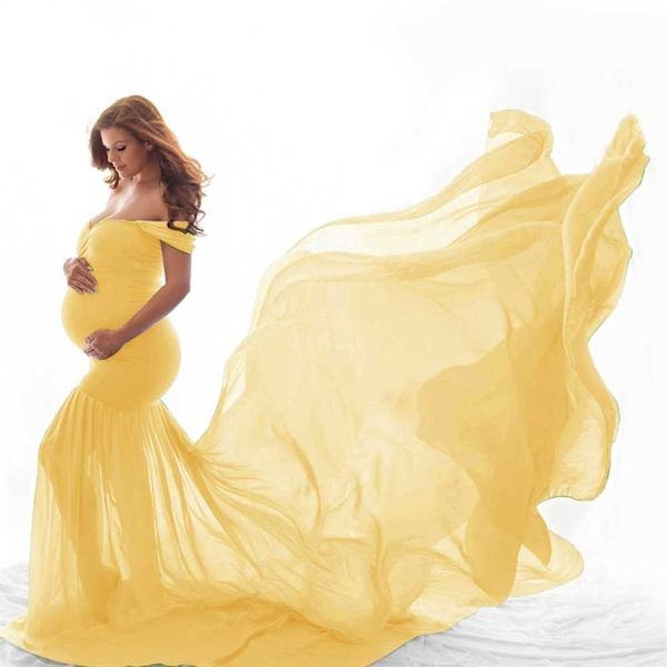 Maxis Gown Vestido de Gravidez Adereços de Fotografia Vestidos de Maternidade para Sessão de Fotos Roupas Sensuais para Grávidas 178