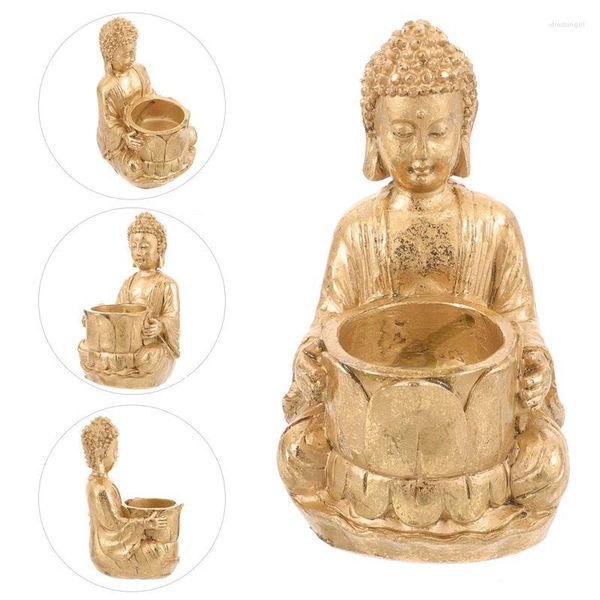 Kerzenhalter Harz Buddha Kerzenständer Ornament Home Wohnzimmer Tischhalter Dekoration