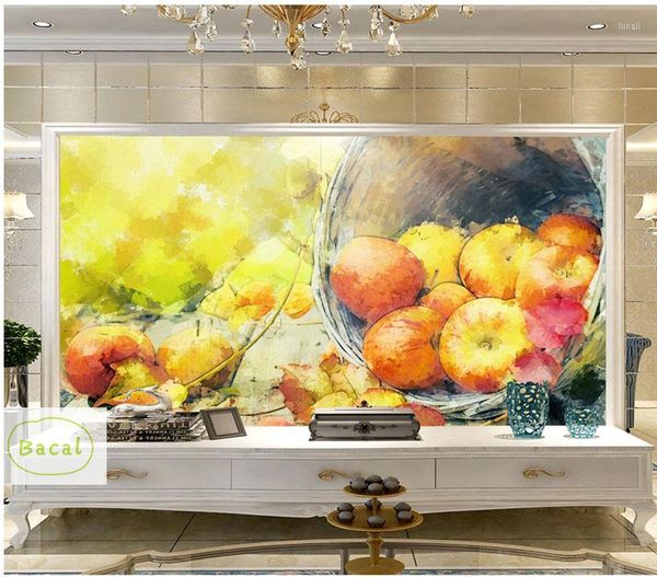 Sfondi Bacal Custom Modern 3D Mural Po Wallpaper Pittura a olio Frutta Wall Abstract Art Paper Bedroom Decor