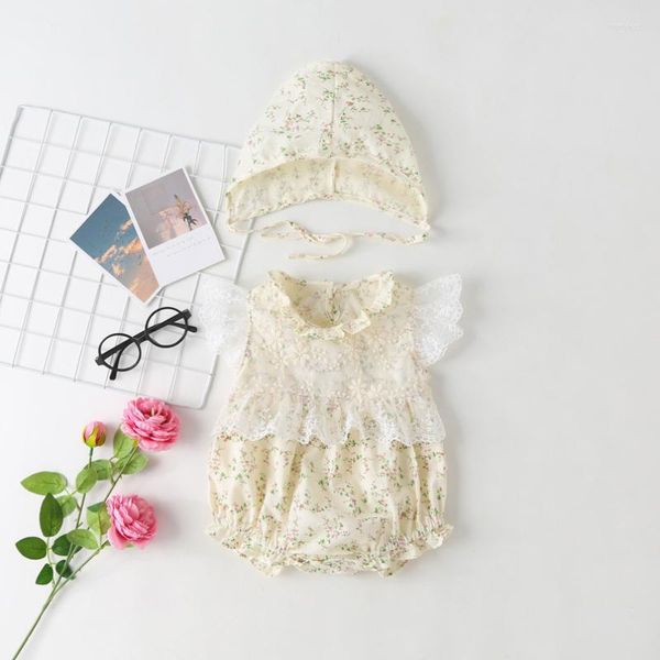 Set di abbigliamento Toddler Cute Infant Girl Born Summer Fashion Abbigliamento Baby senza maniche in pizzo con stampa Princess Style Outdoor Outfit