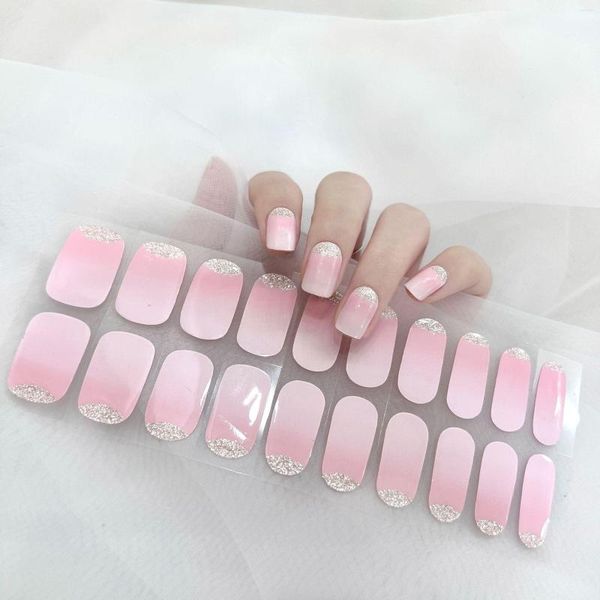 Adesivos para unhas 20 tiras Ins Potherapy Gel Adesivo Não há necessidade de assar Lâmpada UV Envoltórios à prova d'água Artista de ponta do dedo Art Manicure