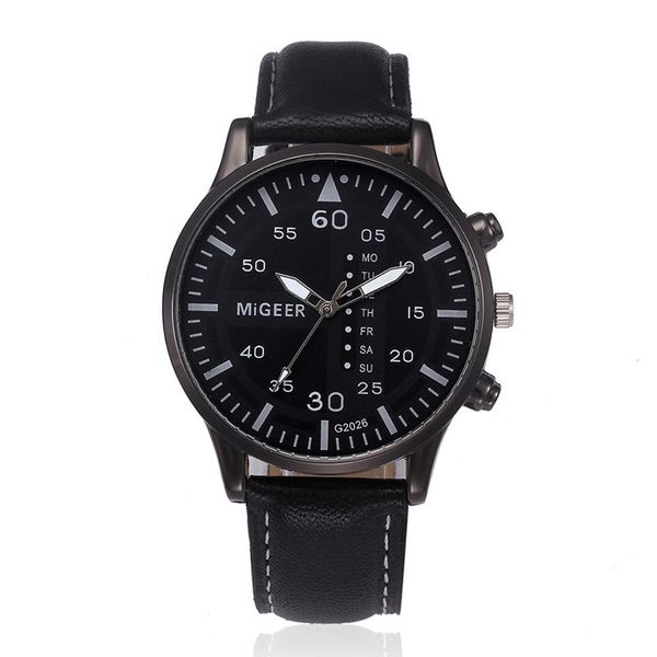 MIGEER HOMMES MENDES Men Military Sports Watchs Band Leather Quartz Watch Man Watch Relogio Masculino Zegarek Meski Reloj Hombre