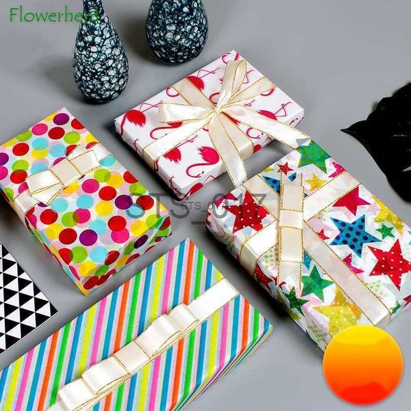 Papel de embrulho para presente 20 pç/lote 50x70cm Faça você mesmo papel de seda de bolinhas papel de embrulho para roupas embalagem buquê de flores papel de embalagem papel artesanal x0712