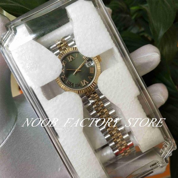 Relógios femininos 278273 2021 Super BP Factory Ladies Green Rome Diamond Dial Classic 31mm Automatic Movement Gift Christmas Gift Wi265O