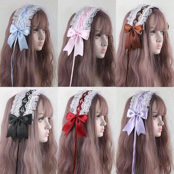 Party Supplies 2023 Schöne süße Haarreifen Anime Maid Cosplay Stirnband Lolita Spitze Blume Kopfbedeckung Handgemacht für Mädchen Geschenk Zubehör