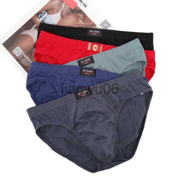 Mutande luckymily Cotton Intimo da uomo Confortevole Slip da uomo di mezza età Tinta unita Large Size Fat Pantaloni a vita media Uomo Lingerie J230713