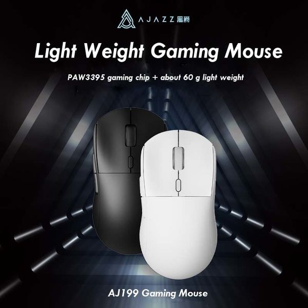 Mäuse Ajazz AJ199 Wireless 2 4GHz Wired Gaming Mouse PAW3395 für Laptop PC Optisch 230712