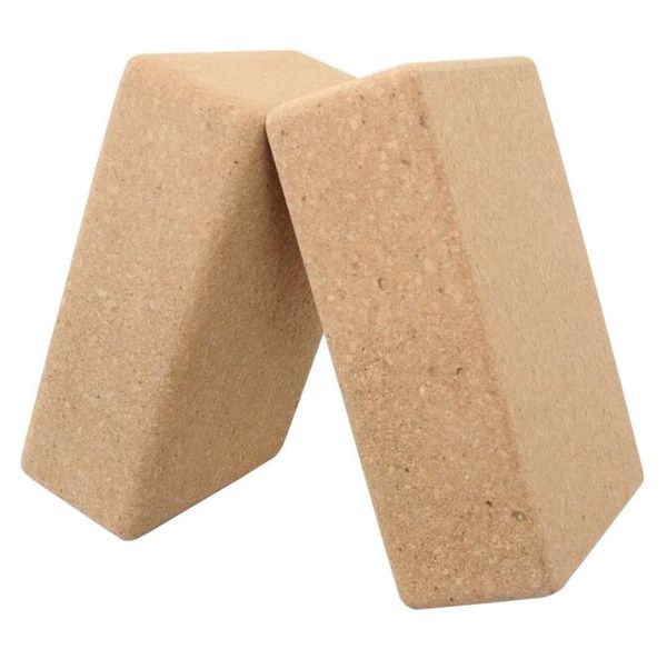 Blocchi di yoga in sughero professionale Brick atossico che assorbe lo sweep Palestra fitness blocco Pilates in sughero naturale Mattoni di legno durevoli