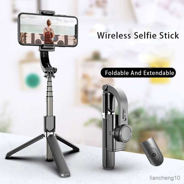 Selfie monopods sem fio selfie stick mini tripé extensível monopé 360 rotação suporte do suporte do telefone com obturador remoto para ios android telefone r230713