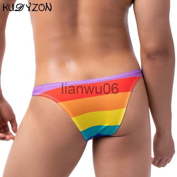 Mutande da uomo Stampa Slip traspiranti Intimo Uomo Sexy Bikini Slip Ropa Interior Hombre Sospensorio Uomo Mesh Lingerie Mutande erotiche J230713