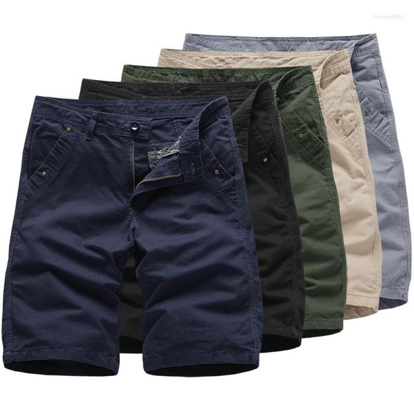 Shorts masculino verão curto 5 peças calças de trabalho casuais masculino cor sólida bermudas Homme 2023 leve fino