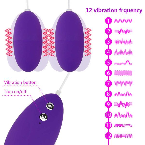 Nxy Vibrators Double Eggs Vibrator 12 Frequency Estimulation Vagina Clitoris G Spot Masturbator Adequado Para Mulheres Adultos Sex Toys Lover Games 230627