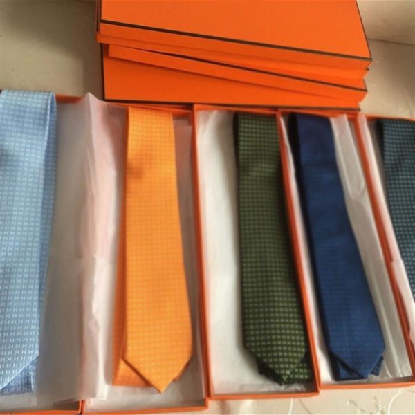 Высококачественный галстук 100% шелк с упаковочной коробкой Классическая шейная галстука бренд мужская повседневная узкая типа для подарочного 214R
