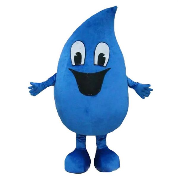 Traje de mascote de gota de água azul de Halloween de qualidade superior Personagem de tema de desenho animado Anime Personagem de festa de carnaval de Natal Fancy Costumes188g