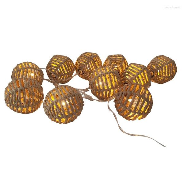 Saiten 2,5 m 10 LED Papier Rattan Ball Licht Dekoration Weihnachten Festival String Anhänger geflochten