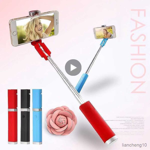 Selfie Monopods Selfie Stick telefon için mobil hücre tutucu Stand akıllı telefon Monopod Teleskopik Kutup Geri Çekilebilir Uzatılabilir Cep Telefon Fotoğrafı Selfy R230713