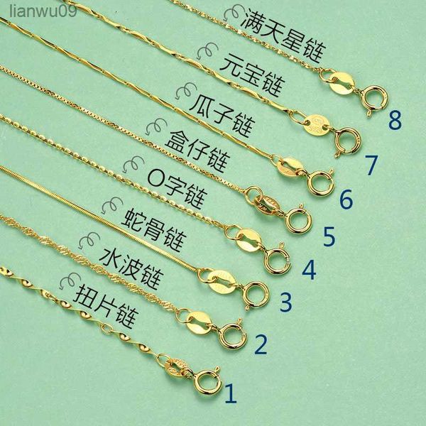 Lo Paulina 100 925 Sterling Silver Box Snake Chain Collane per donna 4045cm Choker Jewelry GoldenRose Color oro L230704