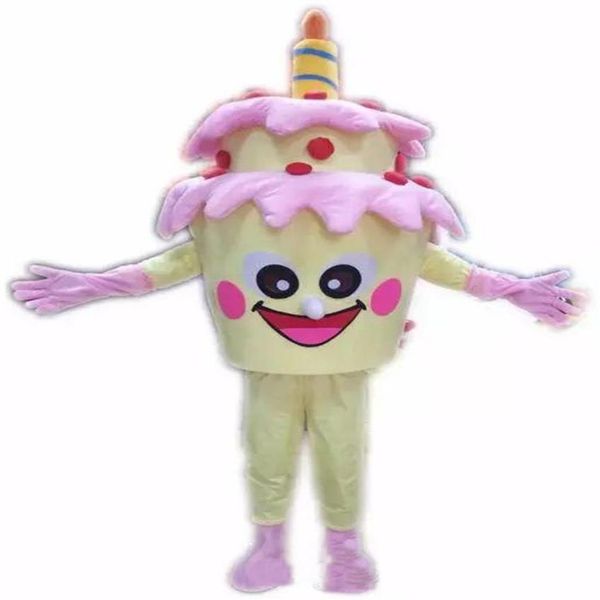 La torta del costume della mascotte della torta di compleanno di dimensione adulta nuova di fabbrica 2019 costumi il vestito operato Halloween303h